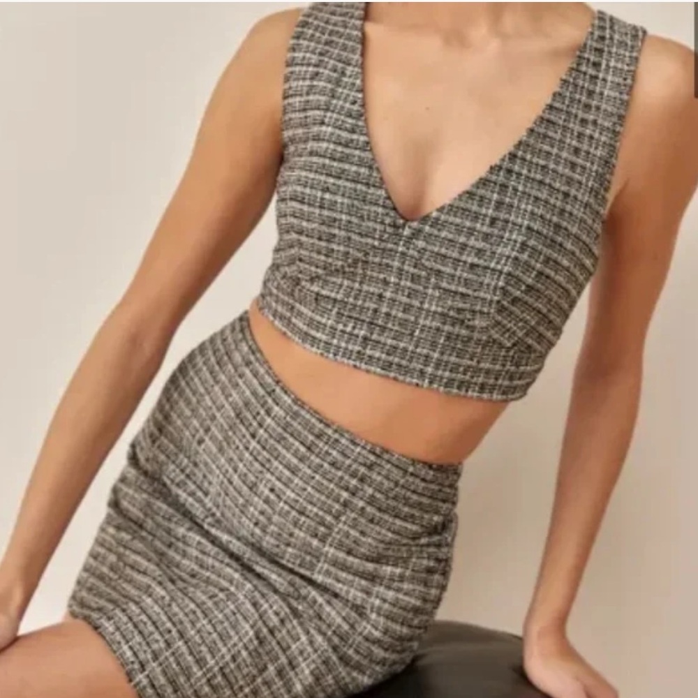 Reformation Tweed Zuri Top
